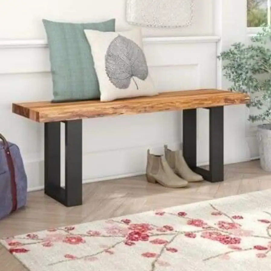 Modern bench made of red beech wood MS-12089