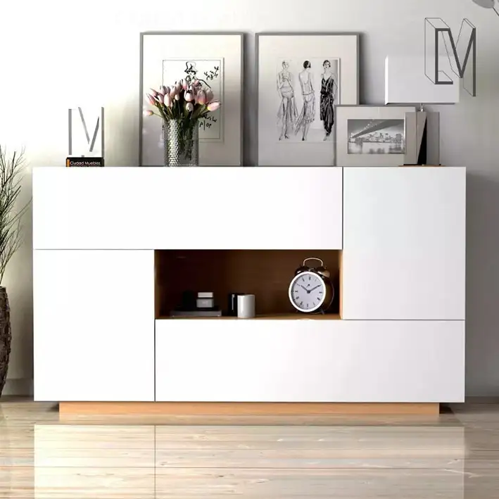 بوفيه مودرن مصنوع من خشب MDF مستورد مع طبقة ميلامين مضادة للمياه MS-11343