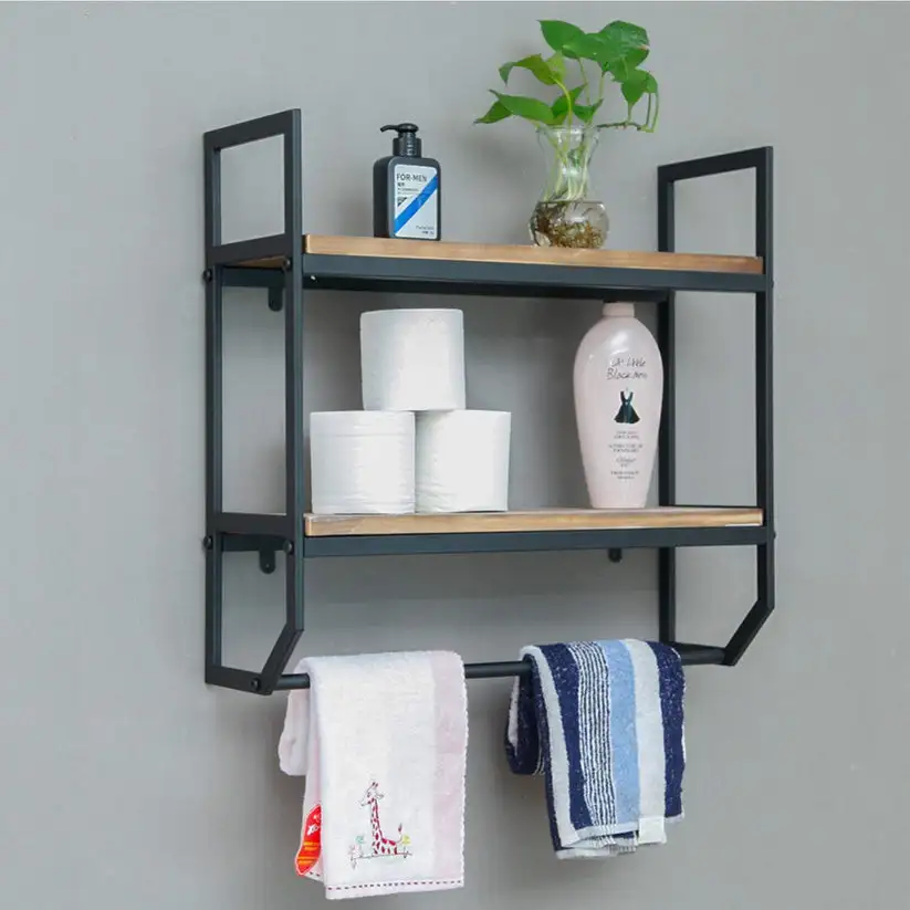 وحدة حمام أرفف مع فواطة مودرن حديد دهان الكتروستاتيك و خشب MDF MS-12590