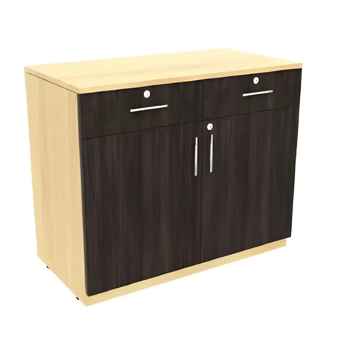 مكتبة مودرن مزودة بدرجين وضلفتين خشب MDF (120سم × 80سم × 40سم) - MS-12986