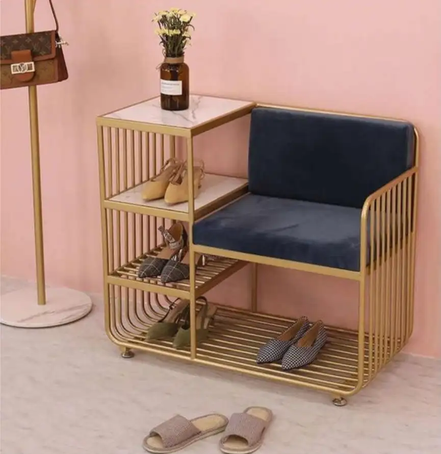 Modern bench treated iron electrostatic paint, red oak wood and imported Turkish velvet fabric MS-12011