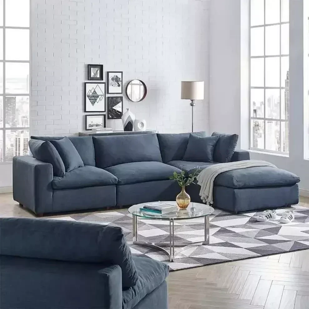 ركنة مودرن 220×160 سم خشب زان أحمر وقماش كتان أو قطيفة عالي الجودة MS-10945