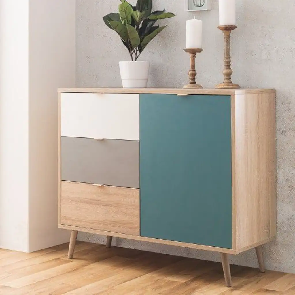 بوفيه مودرن مصنوع من خشب MDF مستورد مع طبقة ميلامين مضادة للمياه MS-11319