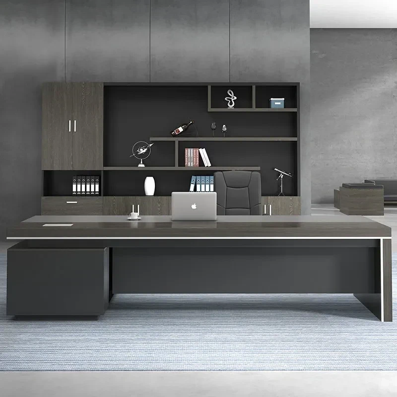 مكتب مدير مودرن (180 × 80 × 75 سم) مزود بسايد جانبي MS-7807