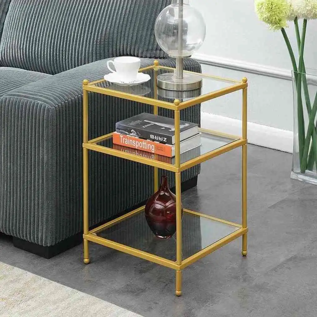 ترابيزة ديكور ستيل دهان الكتروستاتك وزجاج شفاف MS-8854